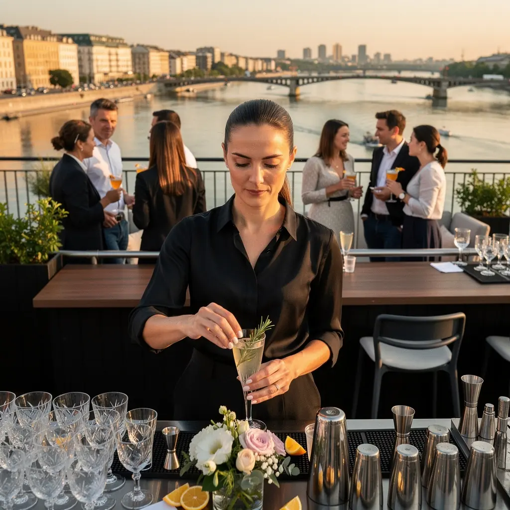 Tanulók, akik koktélokat kóstolnak és jegyzetelnek egy workshop keretein belül.